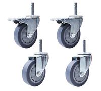 TMKDNNKG Castor Wheelsor Wheels Heavy Duty Swivelnitureer Industry Trolley Movinger Wheels,Replacementers,For Hotel School Dining Car,Stem M14X60Mm,4 Pack/Brake+Universal/100Mm/4In