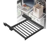 TMKDNNKG Hidden Retractable Trouser Rack Above Washing Machine, Space-Saving, 35kg Weight Capacity(Black,450-600mm)