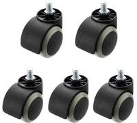 TMKDNNKG Office chair wheels,2" 50mm Office Chair Caster Wheel for Hardwood Floor Furniture Replacement Swivel Caster Computer Chair Universal Rubber Castor,Pulley,Threaded Stem 10x15mm,5 pcs(Gray) (
