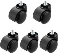 TMKDNNKG Office chair wheels,2" 50mm Office Chair Caster Wheel for Hardwood Floor Furniture Replacement Swivel Caster Computer Chair Universal Rubber Castor,Pulley,Threaded Stem 10x15mm,5 pcs(Gray) (