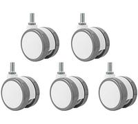 TMKDNNKG Office chair wheels,Office Chair Castors Casters Wheels,2.6 inch 65mm Double Wheel Universal,Polyurethane Wheels,Computer Chair Furniture Casters,Load 200kg,5 Pcs(brakeStem) (Color : Univers