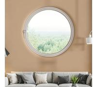 TMKDNNKG Round Shed Windows 360° Rotating,Tempered Glass & Aluminum Frame,Sliding Window,Ideal Replacement Window For Bathroom,Kitchen,Bedroom,Living Room(White,70cm/27.5in)