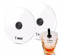 TMKEFFC Smoking Gun Cup Covers Pack of 2, Lids for Cocktail Drinks Handy Smoke Infuser Accessories, for Wine-Cups Goblet Glasses Tumblers Mugs Bowls Diameter Below 4.7"