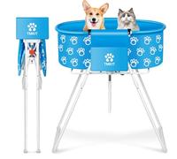 Tmkit Dog Bathtub for Dogs, Elevated Professional Dog Bath Tub for Pet Bathing Shower and Grooming, Portable Foldable with Safety Lock Pets Washing Station for Small, Medium, Large Pet Dog Cats