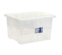 Plastic Storage Box 30 Litres - Clear & Black by Premier