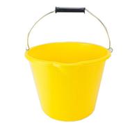 Tml Builders Bucket - Yellow, 14L - Heavy Duty Bucket - Pour & Scoop Mixing Bucket - Cleaning & Construction Builder Bucket