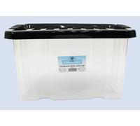 Strata Curve 3 x 24L Plastic Storage Boxes with Lid - Clear