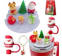 TMLDOT Christmas Cup Accessories Set for Stanley，Including Christmas Straw Topper, Lid Topper Decorations, Christmas Charms Ornament for Stanley 40oz Tumbler (DIY, 40oz)