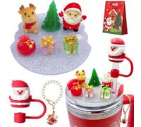 TMLDOT Christmas Cup Accessories Set for Stanley，Including Christmas Straw Topper, Lid Topper Decorations, Christmas Charms Ornament for Stanley 40oz Tumbler (DIY, 30oz)
