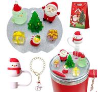 TMLDOT Christmas Cup Accessories Set for Stanley，Including Christmas Straw Topper, Lid Topper Decorations, Christmas Charms Ornament for Stanley 40oz Tumbler (finished, 40oz)