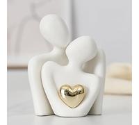 Tmlifehy Romantic Valentines Couple Gifts, Romantic Couple Statue Figurines Ornaments, Wedding for Couple Present, Living Room Accessories, Christmas White Ornaments for Shelves