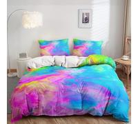TMMDH Bedding Super King Size Duvet Cover Sets - Soft Microfibre Polyester Duvet Cover - Easy Care Quilt Cover Bedding Set with 2 Pillow cases - Blue Purple 3D Printed, Super King (220 cm x 260 cm)
