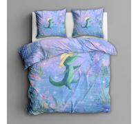 TMMDH Cartoon Duvet Cover 260x220 cm Cute Crocodile Quilt Cover Soft Breathable Brushed Microfibre Super King Bedding Set 3PCS with Zipper Closure, Pillowcases 50x75 cm