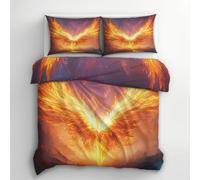 TMMDH Double Duvet Cover Divine Bird Duvet Cover for Aldult with Zipper Closure Breathable Microfiber Quilt Cover + 2 Pillowcases 50x75 cm(19.7" x 29.5") - Double