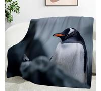 TMMDH Fleece Throw Blanket Super Soft, Penguin Printed Design Animals Pattern Cozy Flannel Blanket, Warm Lightweight Sofa Bed Throw, Washable for Couch Bedroom Decor, 40"x50"