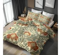 TMMDH King Size Duvet Cover sets European Style Bedding for Aldult with Zipper Closure Breathable Anti-Allergic Microfiber Quilt Cover + 2 Matching Pillowcases 50x75 cm - King