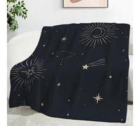 TMMDH Large Fleece Bed Blanket 180x200 cm, Super Soft Mysterious Pattern Night Sky Printed, Cosy Warm Double Queen Size Blanket or Oversized Sofa Throw, Washable