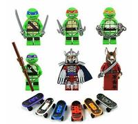 TMNT 6-Piece Minifigure Set - Compatible with Lego Minifigures, Teenage Mutant Ninja Turtles Action Figures for Kids Gift
