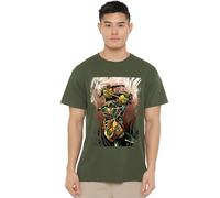 TMNT Earthy Rainbow Warriors Unisex T Shirt, Military Green, Large