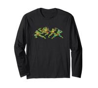 TMNT Front and Back Heroes in a Half Shell Retro Cartoon Long Sleeve T-Shirt