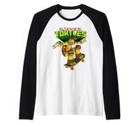 TMNT Michelangelo On Skateboard Raglan Baseball Tee