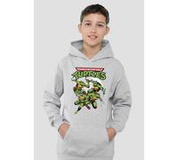 TMNT Midnight Group Youth Kids Pull-Over Hoodie, Athletic Heather Nickelodeon Grey 7-8 Years