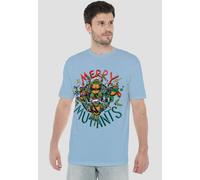 Tmnt: Mutant Mayhem Merry Mutants Christmas T Shirt, Light Blue Teenage Mutant Ninja Turtles Blue XL
