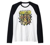 TMNT Pixel 8-bit Turtles Group Raglan Baseball Tee
