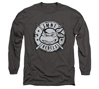 TMNT Rebels Distressed Logo Unisex Long Sleeve T Shirt, Charcoal, Large