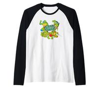 TMNT Retro Comic Heroes Half Shell Turtle Power Pose Design Raglan Baseball Tee