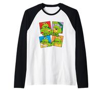 TMNT Retro Comic Vibes Team Collage Heroes Half Shell Style Raglan Baseball Tee
