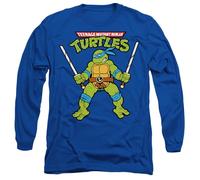 TMNT Retro Leo Mens Long Sleeve T Shirt, Royal Blue, X-Large
