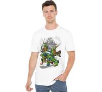TMNT Shredder and Turtles Comic Unisex T Shirt, White, Large