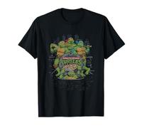 Tmnt Standing Group Sewer-skyline Background T-Shirt