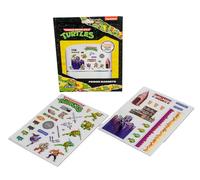 TMNT Teenage Mutant Ninja Turtles Fridge Magnets - 8-Bit Retro Kitchen Magnets Set - Leonardo Donatello Michelangelo Raphael - Multiple Pieces with Scenery and Weapons - Gifts for Kids, Boys, Adults