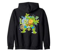 TMNT Teenage Mutant Ninja Turtles Leo Pose 80s Lover Pizza Zip Hoodie