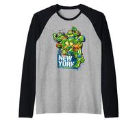 TMNT Teenage Mutant Ninja Turtles New York Pizza Classic NYC Raglan Baseball Tee