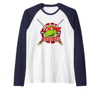 TMNT Teenage Mutant Ninja Turtles Raphael 80s Classic Pose Raglan Baseball Tee