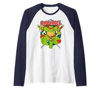 TMNT Teenage Mutant Ninja Turtles Raphael Cool Classic Crude Raglan Baseball Tee