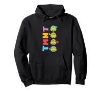 Tmnt Text Color Treatment With Four Ninja Faces Pullover Hoodie