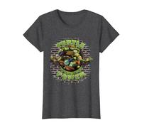 TMNT Text Ninjas Only Stamp Ninja Turtles T-Shirt, Women, Dark Heather Grey, 3X-Large