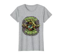 TMNT Text Ninjas Only Stamp Ninja Turtles T-Shirt, Women, Heather Grey, XX-Large