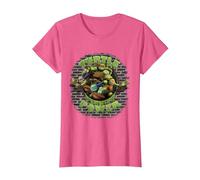 TMNT Text Ninjas Only Stamp Ninja Turtles T-Shirt, Women, Pink Heather, X-Large