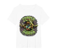 TMNT Text Ninjas Only Stamp Ninja Turtles T-Shirt, Women's Plus, White, 3X