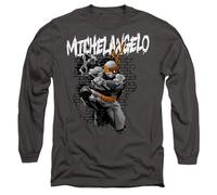 TMNT TMNT Michelangelo Mens Long Sleeve T Shirt, Charcoal, Small
