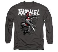TMNT TMNT Raphael Mens Long Sleeve T Shirt, Charcoal, Small