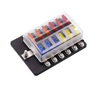 TMP1105 1Pcs 6/12Ways 12V 32V Cover Fuse Box Holder M5 Stud with LED Indicator Light Blade for Auto Car Boat Marine Trike Protected circuits (Color : Ivory)