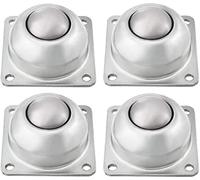 TMP1105 4PCS CY-38A 1-1/2 Inch Carbon Steel Square Flange Roller Ball Transfer Bearing Dia 6.5mm / 0.26-inch Unit Conveyor Wheels