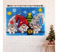 TmppDeco Christmas Gnome Latch Hook Kits for Adults Kids - DIY Latch Hook Rug Making Kits for Beginners (Christmas, 52 x 38cm)