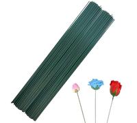 TMRBBesty 50 Pcs Plastic Flower Stems,Artificial Floral Rod,Floral Stem,Florists Stem Wire,Green Lacquered Flower Wire for flower arrangement and DIY craft bouquet making